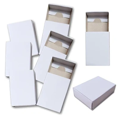 Image of Pack of 50 Plain White Card Craft Matchboxes for Arts, Crafts, Trinkets, Advent Calendars and Wedding Favours by Essential Arts