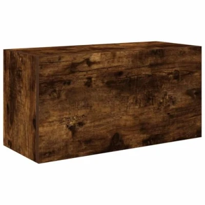 Image of vidaXL bathroom wall cabinet smoked oak, engineered wood, 60x25x30 cm for bathroom, kitchen, bedroom, stable &amp; moisture resistant