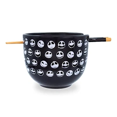 Image of Disney The Nightmare Before Christmas Jack 20 Ounce Ramen Bowl with Chopsticks