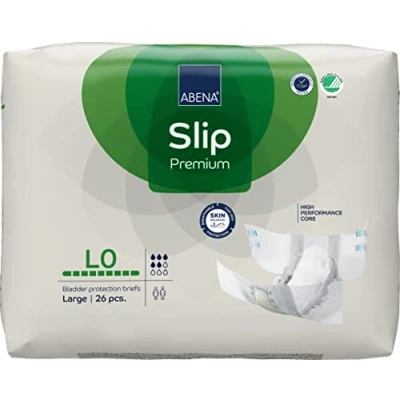 Image of ABENA Slip Premium All In One Incontinence Pads For Men &amp; Women, Eco Labelled Womens Pads, Mens Large 0, 100 150cm Waist, 2000ml Absorbency, 26PK