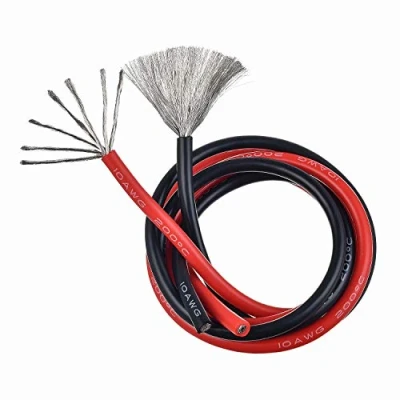 Image of BOJACK 10 Gauge Silicone Wire feet red and Black Flexible AWG Stranded Copper Wire(pack of 1 pair)