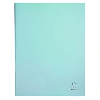Image of Exacompta Ref. 88260E 1 Aquarel document protector 20 smooth crystal pockets 40 views for A4 size 24 x 32 cm semi rigid polypro cover 5 random pastel colours