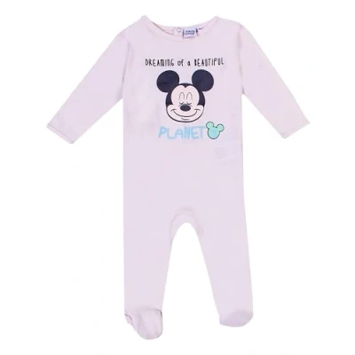 Image of Disney Mickey Mouse Boys Beautiful Planet Long Sleeve Baby Grow Organic Cotton Beige 18 Months