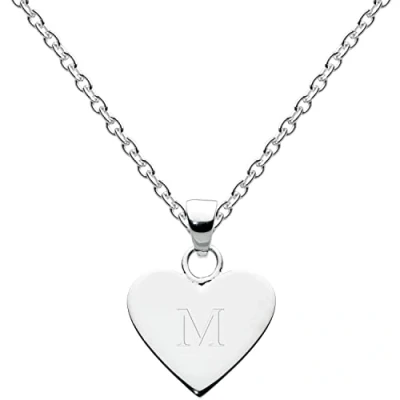 Image of Dew Womens Sterling Silver Heart Initial M Necklace 9091HPM, 18&quot;