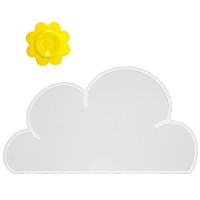 Image of BITEYI Silicone Cloud Placemat Child Bowl pad Baby Slip &amp; Heat Resistant Waterproof Table Mat Infant Dish Meal (white)