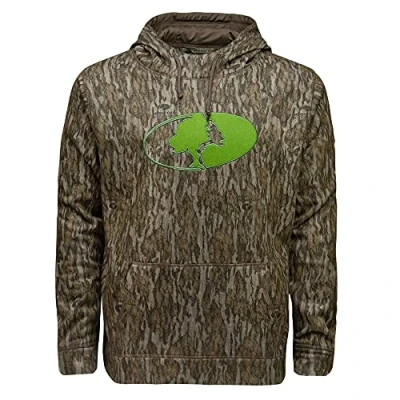 Image of Mossy Oak Men&#039;s Camo Hunting Hoodies Performance Fleece Logo Hooded Sweatshirt, Bottomland Tree, S