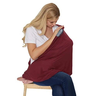 Image of NeoTech care Baby Nursing Cover Breastfeeding Scarf Soft Fabric Red Burgundy