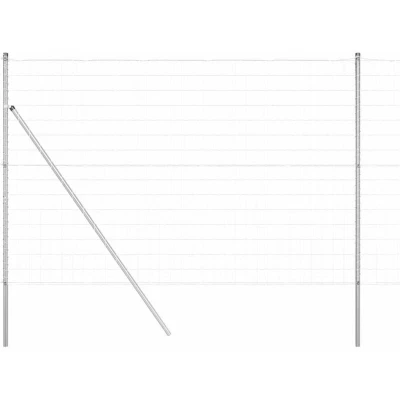 Image of vidaXL Euro Fence with 7 Posts 1.6x10 m Galvanised Steel