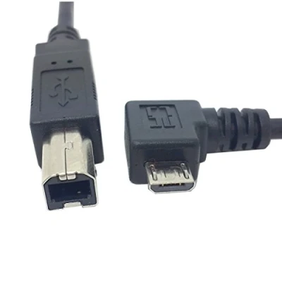 Image of Xiwai Left Angled 90 Degree Micro USB OTG to Standard B Type Printer Scanner Hard Disk Cable 60cm