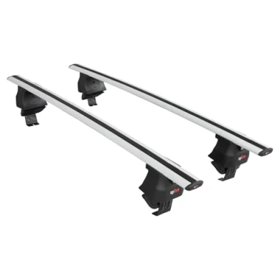 Image of apline Compatible with Peugeot 208 II (P21) 2020 2025 ACE 4 Car Roof Rack Cross Bar Grey Aluminium 2 Bars