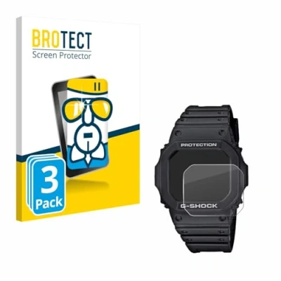 Image of brotect Glass Screen Protector Film compatible with Casio G Shock GW M5610 1ER (3 Pack) Foil 9H Protection [Scratch Resistant, High Clarity]