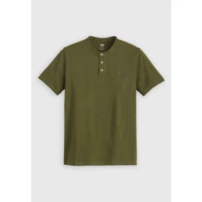 Image of Levi&#039;s Men&#039;s Ss Hm Henley T Shirt, Olive Night, XL