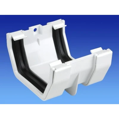 Image of OSMA Squareline Union/Jointing Bracket for 100mm Square gutters White 4T805 4T805w