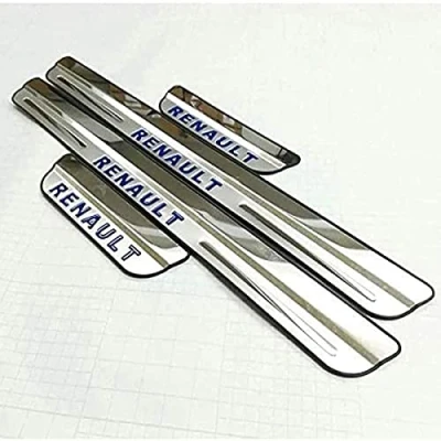 Image of AVNEGHK 4 pcs Stainless Steel Car Door Sill Protector for Renault Kadjar 2015 2016 2017 2018 2019 2020 2021, Welcome Pedal Guard Kick Plates Threshold Cover Auto Accessories, Blue