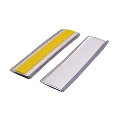 Image of Beaverswood Self Adhesive Label Holder, Magnet Card Racks with 100 Clear Protective Films and White Paper Strips for Office, Warehouse, Shelf, Cabinet 15x80mm Pack of