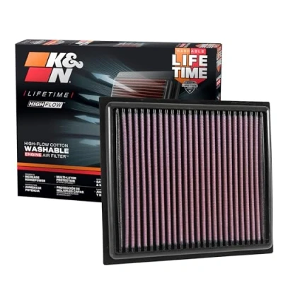 Image of K&amp;N Engine Air Filter: High Performance, Premium, Washable, Replacement Compatible with 2014 2019 Jeep/Fiat L4 1.4/1.6/2.4 L (Compass, Renegade, 500x) , 33 5034