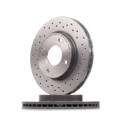 Image of AE8Z1125A Brake disc BREMBO XTRA LINE 09.A968.2X 258mm 23mm 4 perforated/vented Coated FORD: FIESTA 6, 6 Van, KA+ Hatchback