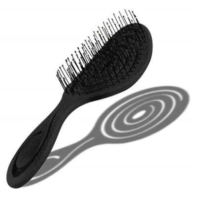 Image of CHIARA AMBRA Bio Friendly Detangling Hair Brush for Women, Men &amp; Children Straightening Brushes Straight, Curly Wet No Tugging Detangler Vegan Vent Hairbrush Black