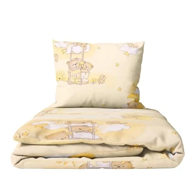 Image of 2 Piece Baby Children Quilt Duvet &amp; Pillow Set 80x70 cm to fit Crib or Pram (Pink Ballet)
