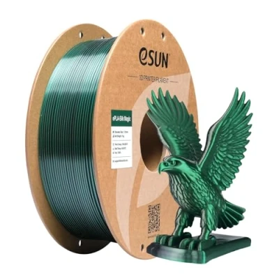 Image of eSUN Silk Dual Color PLA Filament 1.75mm, Co Extrusion Magic 3D Printing Filament, Gradient Changing 1KG Spool (2.2 LBS) for Printers, Black Green