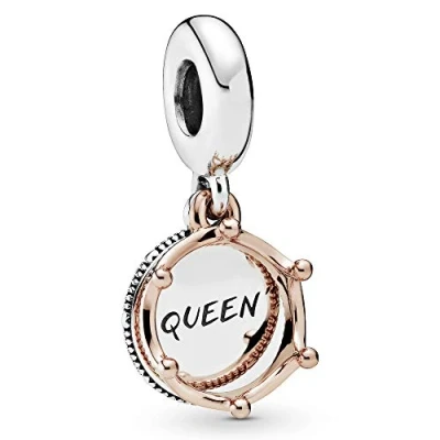Image of Pandora Passions Crown sterling silver and 14k rose gold plated dangle