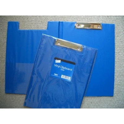Image of A4 Foldover PVC Foolscap Clipboard Black Red Blue or Green (Blue)