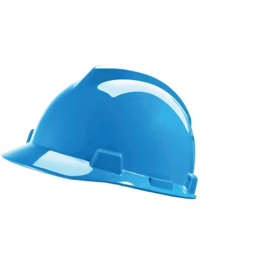 Image of MSA GV151 V Gard Safety Helmet, PushKey Sliding Suspension, Blue