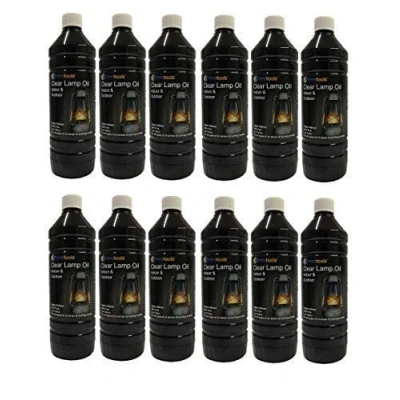 Image of 12 x Clear Lamp Lantern Oil Refined Torch Oils for Indoor and Outdoor Use 1 Litre