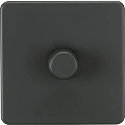 Image of KnightsBridge 1G 2 way 10 200W (5 150W LED) Intelligent Screwless Dimmer Anthracite