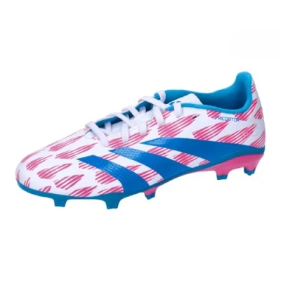 Image of adidas Children&#039;s Football Shoes Nocks Predator League FG Kids Day Spark White Blue Pink Zero 36 2/3