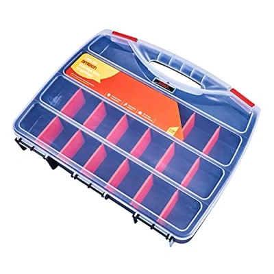 Image of Amtech S6460 Storage Box, Screw Box Organiser for Hardware Assortment, 23 Compartments with Removable Dividers