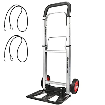 Image of EPROSMIN Folding Sack Truck 90 kg Capacity Adjustable Aluminium Framed Trolley With 6&#039;&#039; Wheels