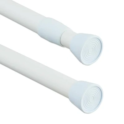 Image of Relaxdays Telescopic Rod, 120220 cm, for Shower Curtain, Gardrobe, Door Frame, Stainless Steel, Without Drilling, 80% 10% Plastic, 2.5 x 220 cm