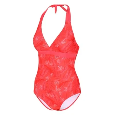 Image of Regatta Womens Flavia Cost One Piece Swimsuit Red Sky Tropical S