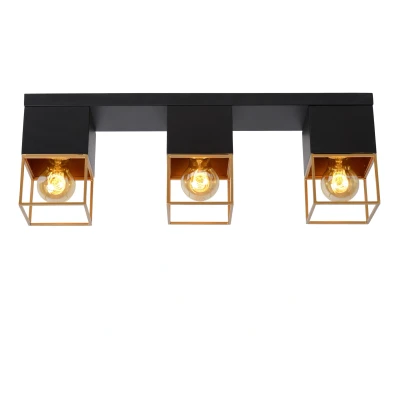 Image of Rixt Modern Flush Ceiling Light 3xE27 Black