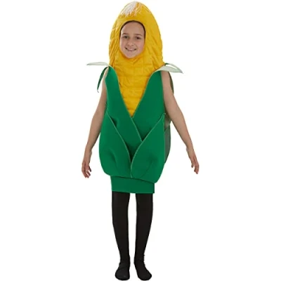 Image of Funidelia Corn on the Cob Costume for boys and girls Food, Drink, Funny kids accessory fancy dress &amp; props Halloween, carnival parties Size 3 6 years Yellow