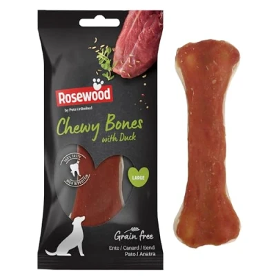 Image of Rosewood Pets Unlimited Chewy Bone with Duck, Large, Grain Free, High Protein Dog Treats 1pc, 90g