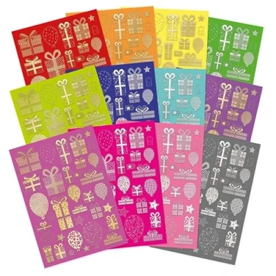Image of Hunkydory Crafts Bold &amp; Bright Stickables Self Adhesive Birthday Embellishments