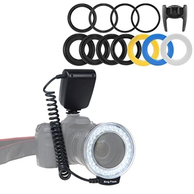 Image of Tenlacum RF 550D Macro Ring 48LED Flash Flashlight for Canon Nikon Pentax Olympus Panasonic DSLR