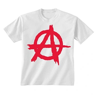 Image of Flip Youth Kids Childrens Anarchy Symbol Punk T Shirt White 5 6 Years (S)