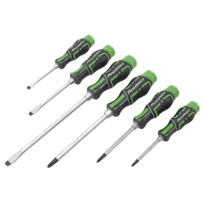 Image of Sealey Premier Hammer Thru Screwdriver Set Hi Vis Green 6pc