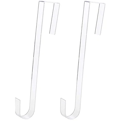 Image of Ainkou 2pcs Clear 12&quot; Wreath Hanger Hook Christmas Wreaths Holders for Inside Outside Doors