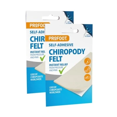 Image of Profoot Chiropody Felt Self Adhesive Padding for Foot Pain Instant Relief from Pressure Gentle on Skin Ideal Blisters, Bunions, Calluses &amp; Discomfort (2 Pack)