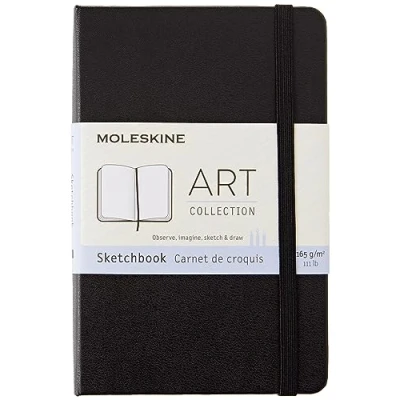 Image of Moleskine Sketch Book Pocket 9cm x 14cm Black Hard Cover Moleskin 80 Pages