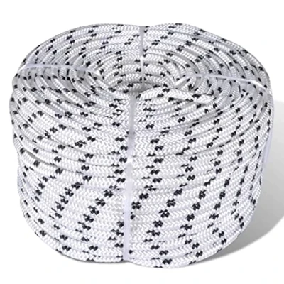 Image of vidaXL 100% Polyester Braided Rope Coil for Boat Line UV Resistant and Abrasion with 12mm Diameter 50m Length Ideal Rigging Lines Washing