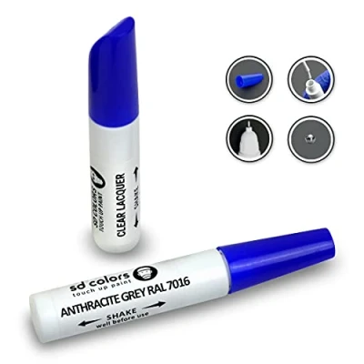 Image of SD COLORS RAL 7016 ANTHRACITE GREY Touch Up Paint pen 12ML Repair with and Brush fix
