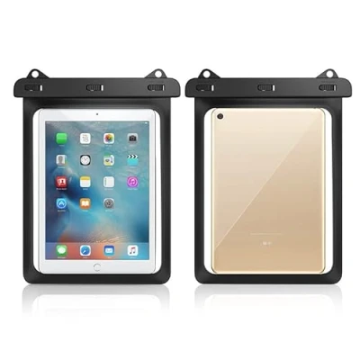 Image of Universal iPad Tablet Waterproof Pouch Dry Bags for Samsung Galaxy S9 S8 S7 11 inch, Tab A9+ inch A9 A8 10.5 A7 10.4 S6 Lite Pro Air 9.7 Surface Go 4 (Black)