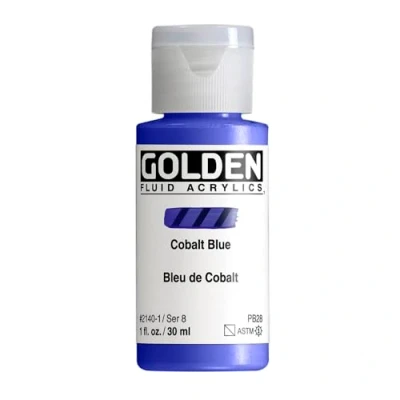 Image of Pro Art Golden Fluid Acrylic Paint 1 oz. Cobalt Blue