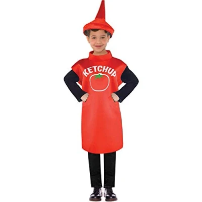 Image of (PKT) (Fix 12/12) (9908180) Child Ketchup Bottle Costume Top (6 8yr)