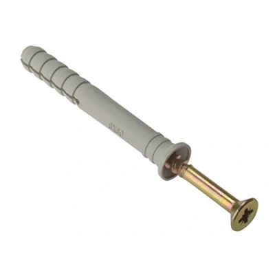 Image of ForgeFix Hammer Fixings M10 x 135mm Nylon Plug, Zinc Yellow Passivated Screw Bag 10